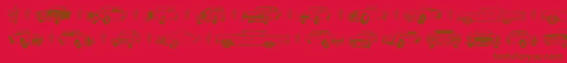 フォントOldcar – 赤い背景に茶色の文字