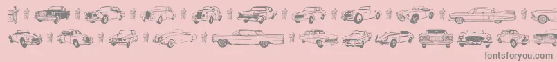 fuente Oldcar – Fuentes Grises Sobre Fondo Rosa