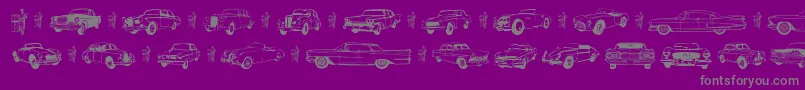 Oldcar Font – Gray Fonts on Purple Background