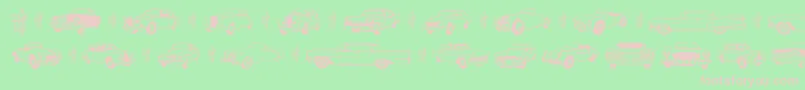 フォントOldcar – 緑の背景にピンクのフォント