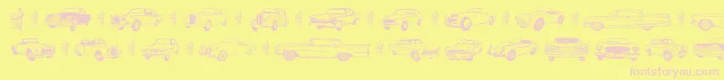 Шрифт Oldcar – розовые шрифты на жёлтом фоне