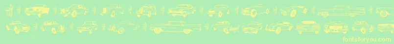 Oldcar Font – Yellow Fonts on Green Background