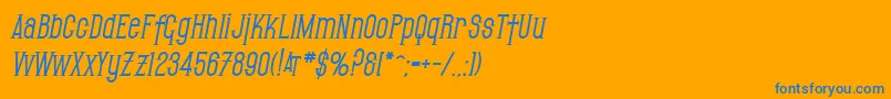 Więcej informacji o czcionce SfGothicanBoldOblique Czcionka SfGothicanBoldOblique – niebieskie czcionki na pomarańczowym tle