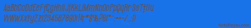 SfGothicanBoldOblique-Schriftart – Braune Schriften auf blauem Hintergrund