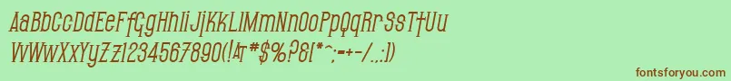 SfGothicanBoldOblique Font – Brown Fonts on Green Background