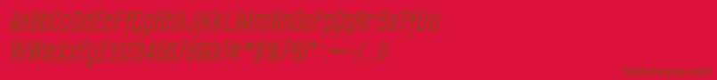 SfGothicanBoldOblique-Schriftart – Braune Schriften auf rotem Hintergrund