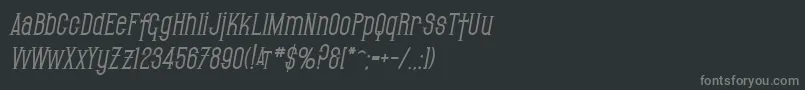 Fonte SfGothicanBoldOblique – fontes cinzas em um fundo preto
