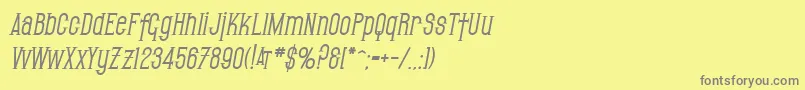 フォントSfGothicanBoldOblique – 黄色の背景に灰色の文字