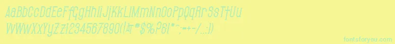 SfGothicanBoldOblique-Schriftart – Grüne Schriften auf gelbem Hintergrund