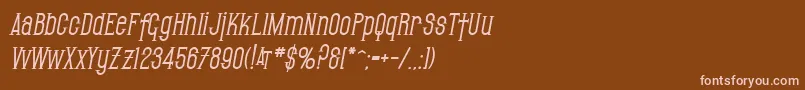 SfGothicanBoldOblique Font – Pink Fonts on Brown Background