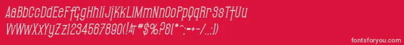 SfGothicanBoldOblique Font – Pink Fonts on Red Background