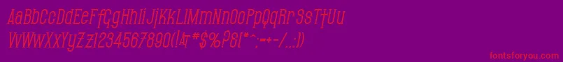 SfGothicanBoldOblique-Schriftart – Rote Schriften auf violettem Hintergrund