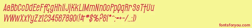 SfGothicanBoldOblique-Schriftart – Rote Schriften auf gelbem Hintergrund