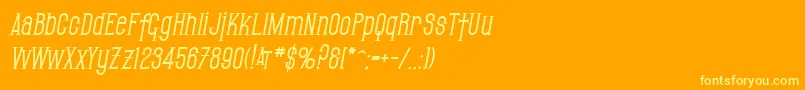 SfGothicanBoldOblique Font – Yellow Fonts on Orange Background