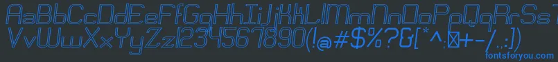 EngadiRegularoutlineoblique Font – Blue Fonts on Black Background