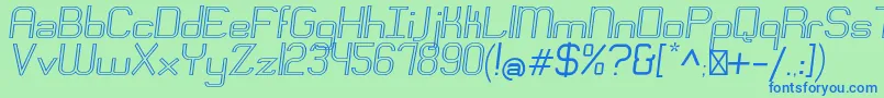 EngadiRegularoutlineoblique Font – Blue Fonts on Green Background