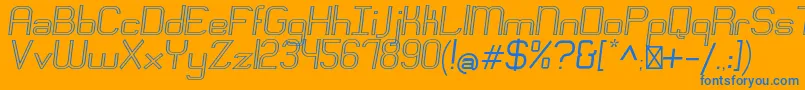 EngadiRegularoutlineoblique Font – Blue Fonts on Orange Background