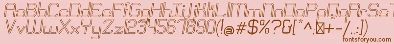 EngadiRegularoutlineoblique-Schriftart – Braune Schriften auf rosa Hintergrund