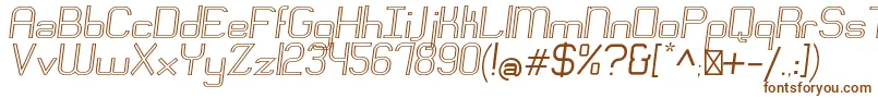 EngadiRegularoutlineoblique-fontti – ruskeat fontit valkoisella taustalla