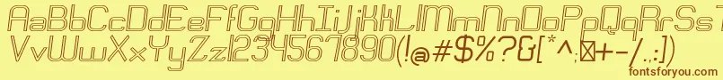 EngadiRegularoutlineoblique Font – Brown Fonts on Yellow Background