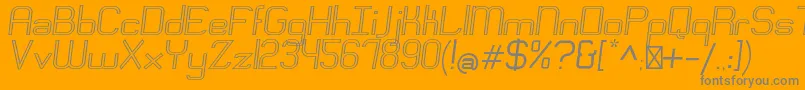 More about EngadiRegularoutlineoblique Font EngadiRegularoutlineoblique Font – Gray Fonts on Orange Background