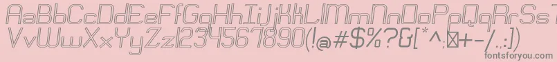 EngadiRegularoutlineoblique-Schriftart – Graue Schriften auf rosa Hintergrund