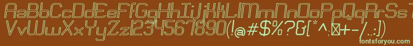 EngadiRegularoutlineoblique Font – Green Fonts on Brown Background