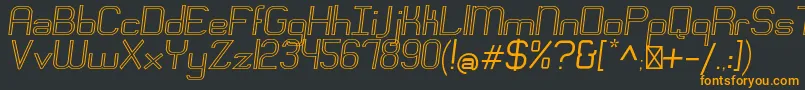 フォントEngadiRegularoutlineoblique – 黒い背景にオレンジの文字