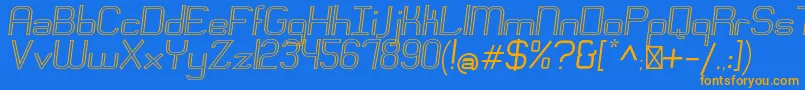 EngadiRegularoutlineoblique Font – Orange Fonts on Blue Background