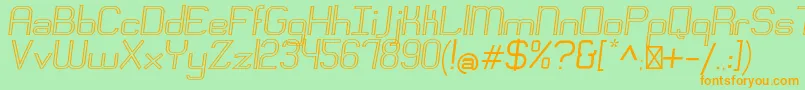 EngadiRegularoutlineoblique Font – Orange Fonts on Green Background