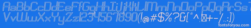 EngadiRegularoutlineoblique Font – Pink Fonts on Blue Background