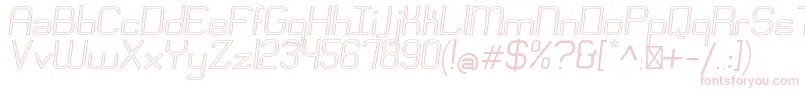 フォントEngadiRegularoutlineoblique – 白い背景にピンクのフォント