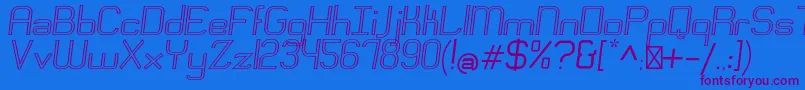 Шрифт EngadiRegularoutlineoblique – фиолетовые шрифты на синем фоне