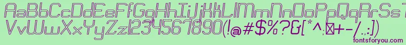 EngadiRegularoutlineoblique Font – Purple Fonts on Green Background