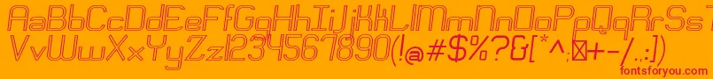 EngadiRegularoutlineoblique Font – Red Fonts on Orange Background