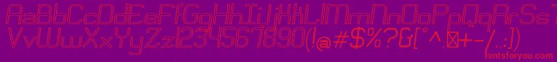 EngadiRegularoutlineoblique Font – Red Fonts on Purple Background