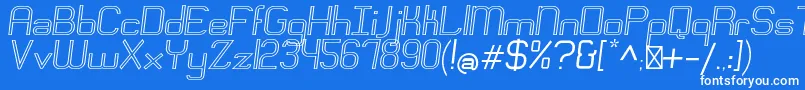 EngadiRegularoutlineoblique Font – White Fonts on Blue Background