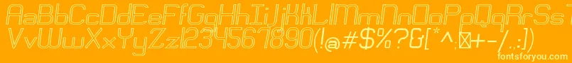 EngadiRegularoutlineoblique Font – Yellow Fonts on Orange Background