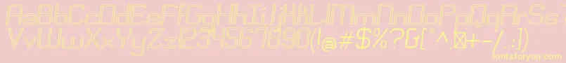 フォントEngadiRegularoutlineoblique – 黄色のフォント、ピンクの背景