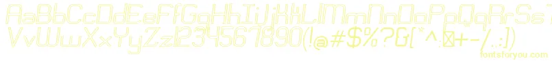 Шрифт EngadiRegularoutlineoblique – жёлтые шрифты на белом фоне