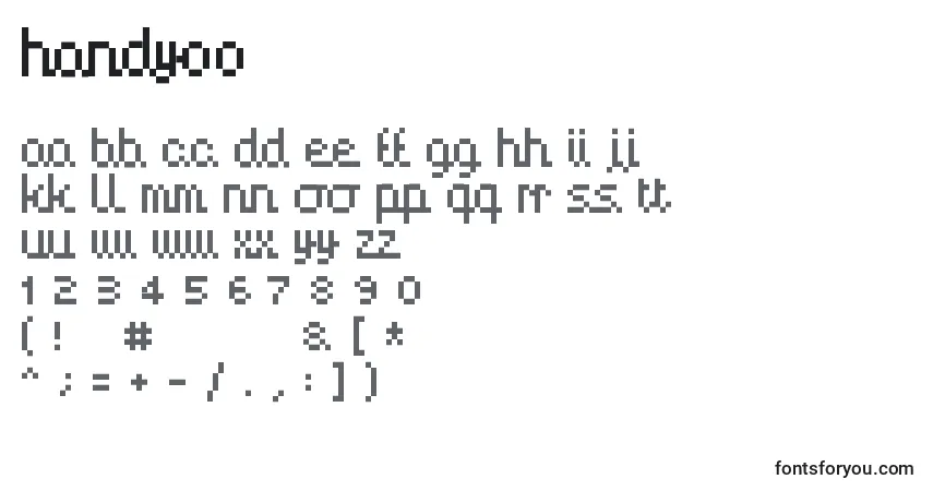Schriftart Handy00 – Alphabet, Zahlen, spezielle Symbole