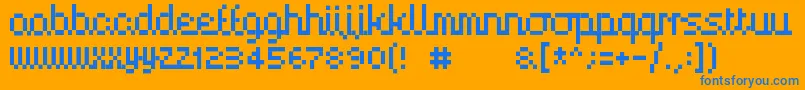 Handy00 Font – Blue Fonts on Orange Background
