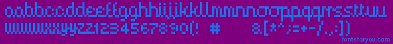 フォントHandy00 – 紫色の背景に青い文字