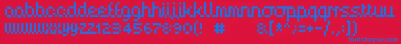 フォントHandy00 – 赤い背景に青い文字