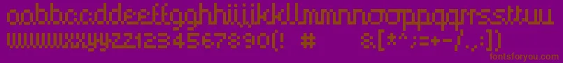 Handy00-fontti – ruskeat fontit violetilla taustalla