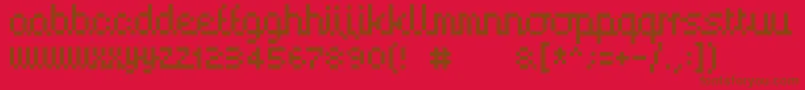 Handy00-fontti – ruskeat fontit punaisella taustalla
