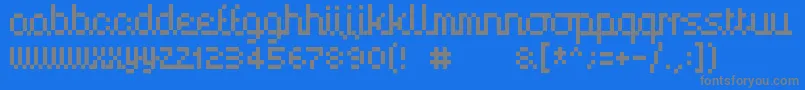 フォントHandy00 – 青い背景に灰色の文字