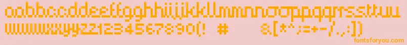 フォントHandy00 – オレンジの文字がピンクの背景にあります。