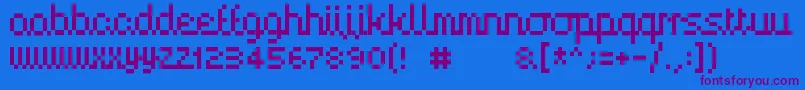 Handy00 Font – Purple Fonts on Blue Background