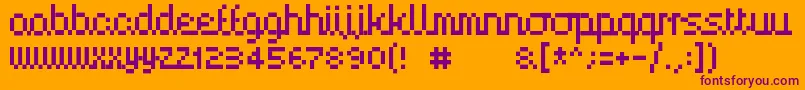 Handy00 Font – Purple Fonts on Orange Background